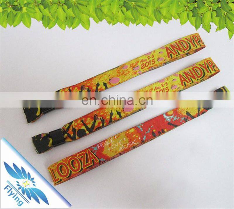 Holiday break Festival wristband with custom logo for event, all kinds festival fabric bracelets