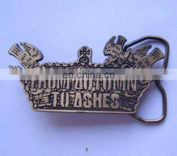 brand new bronze winged skull belt buckle