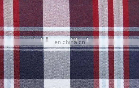 Wholesale fashionable T/C plaid linen woven shirt fabric