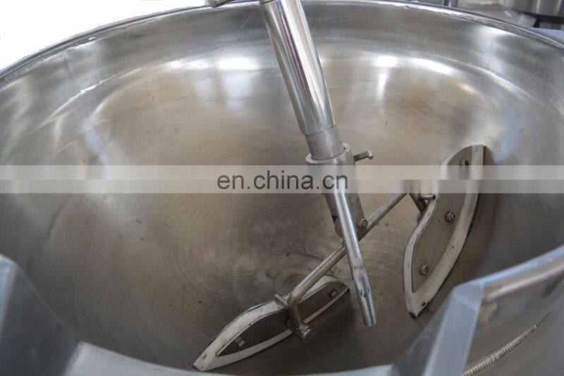 Industrial stainless steel 1000L steam double jacketed cooking kettle with agitator
