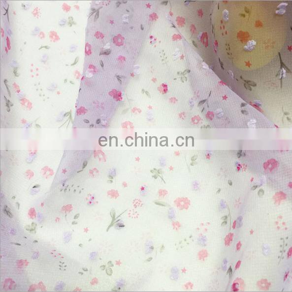 Custom Print Soft 100% Polyester Chiffon Fabric For Dress
