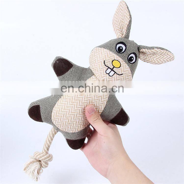 Monkey rabbits style pets accessories flax fabric large dog pet toys