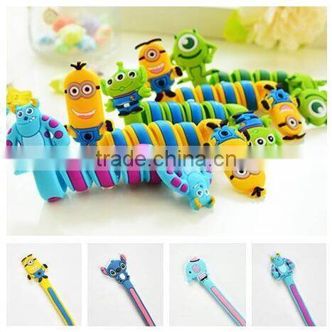 Monster cartoon two headphone wire winding device