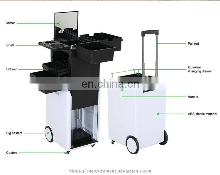 Cosmetic rolling makeup train case beauty hair salon equipment trolley travel case professional