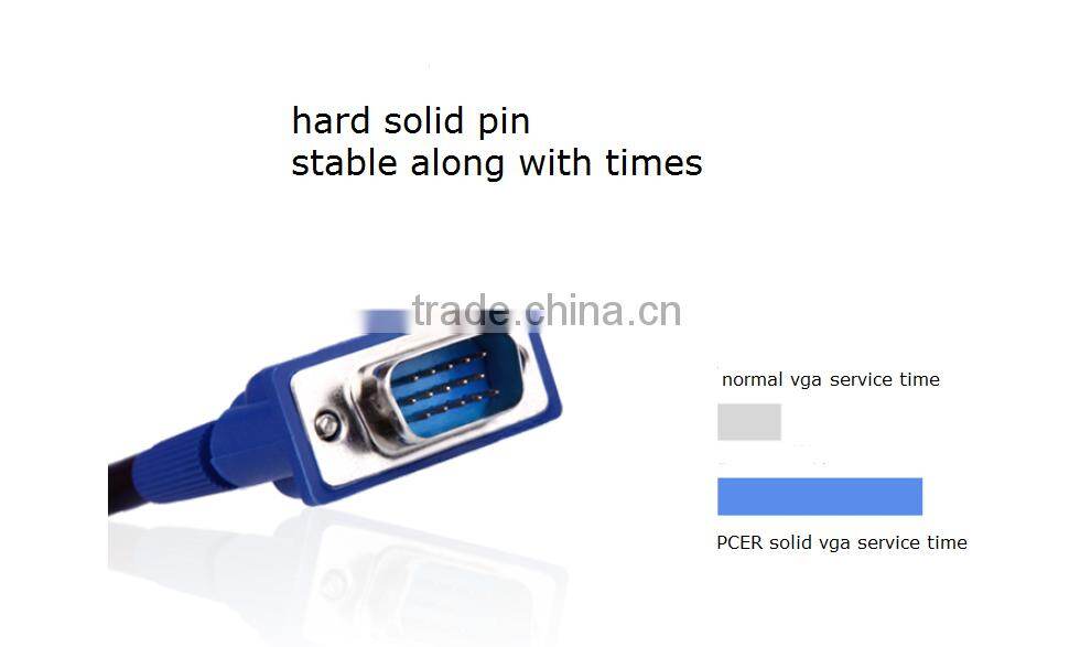 3m Nickel Plated HD15 pin 3+5 Male to Male super monitor vga cable