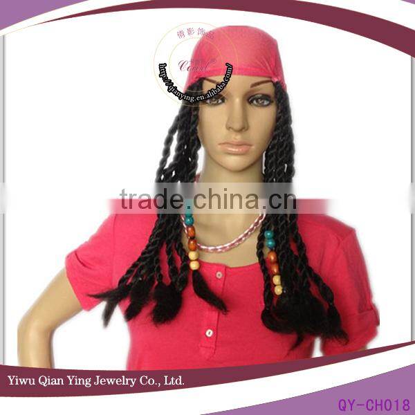fashion braid pink synthetic wigs cap