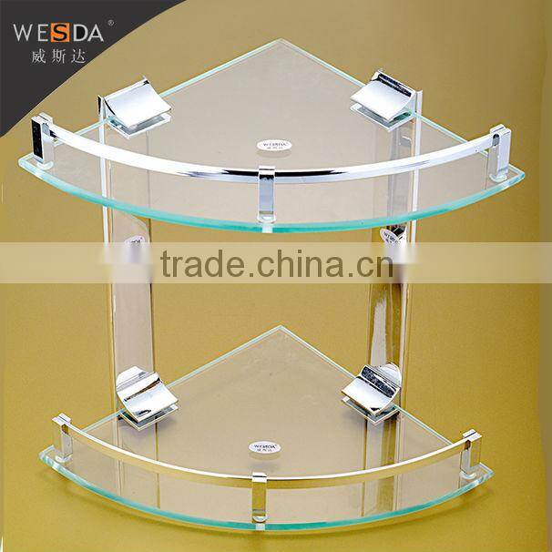 stainless steel bathroom corner shelf high quality glass shelf