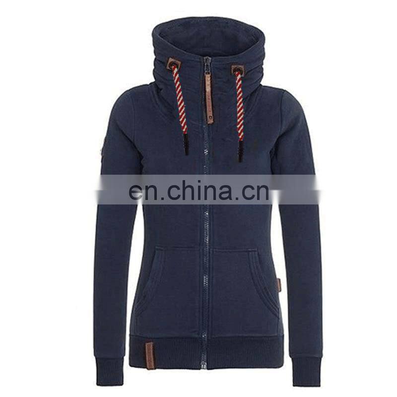Wholesale custom women's spring and autumn long sleeve zipper cardigan jacket plus size casual hooded jacket large clothes