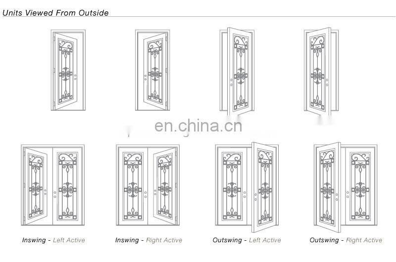 Wholesale mexican & india iron doors with double glass