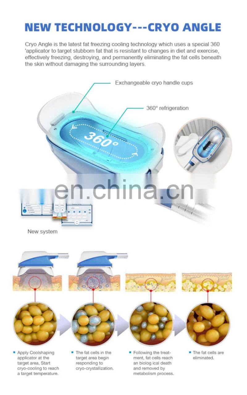 2021 new arrivals cryolipolysis 360 five handles+laser pad+40K cavitation+rf function