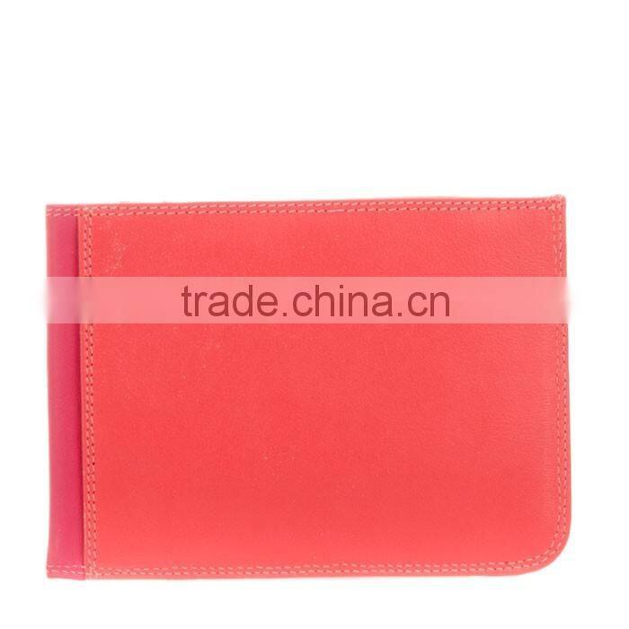 simply designed and utterly practical colorful genuine leather compact pocket wallet ID business name card holder