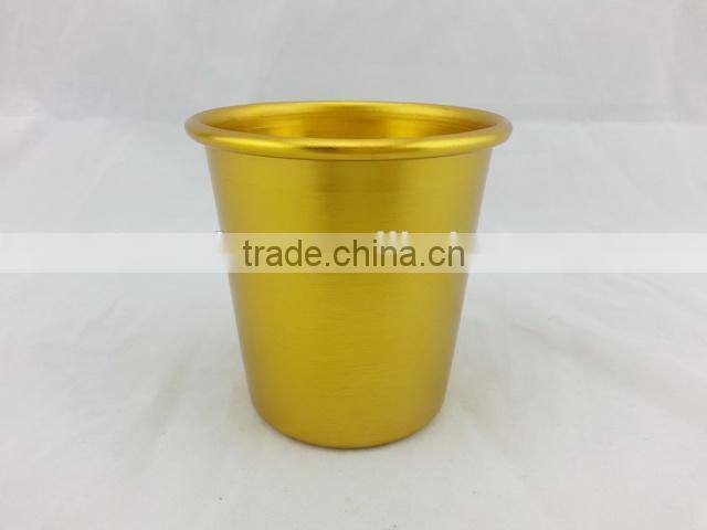 CCBM-303b Newest 9oz mini Aluminum beer cup with oxidation color, turned edge cup, beer cup (Accept OEM)