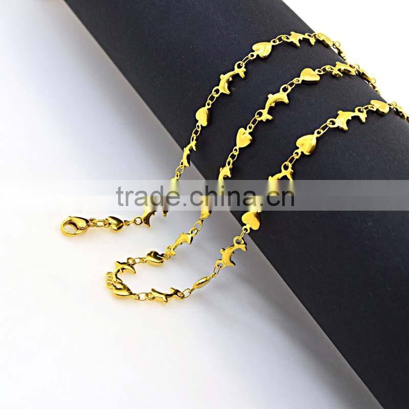 18k gold plated stainless steel jewellery female necklaces