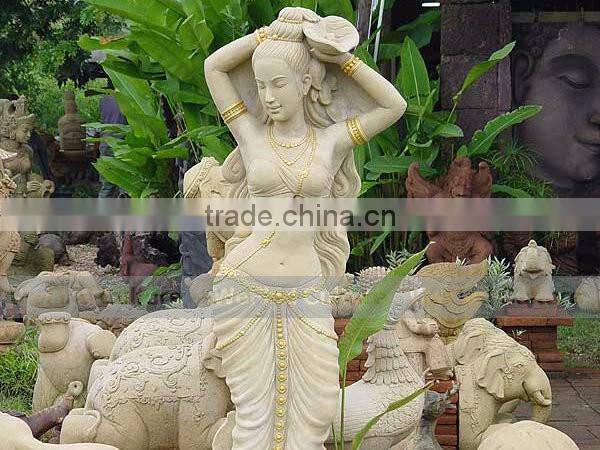 Stone Carving Thailand Style Woman Statue