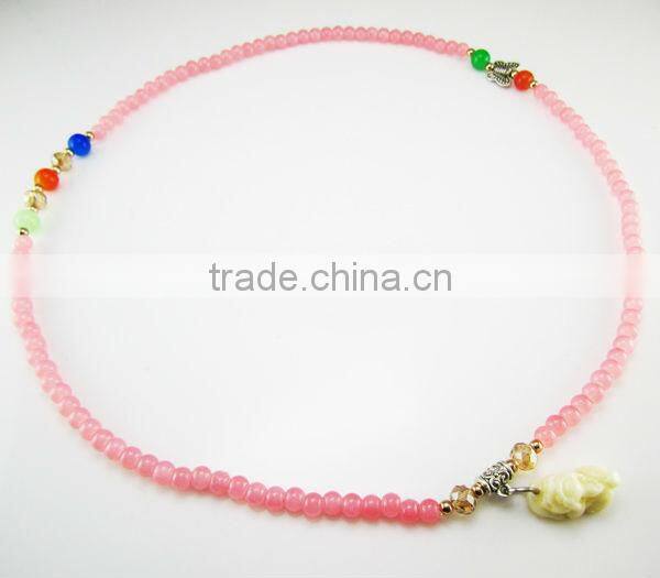 Glass beads charm wrap bangle bracelet