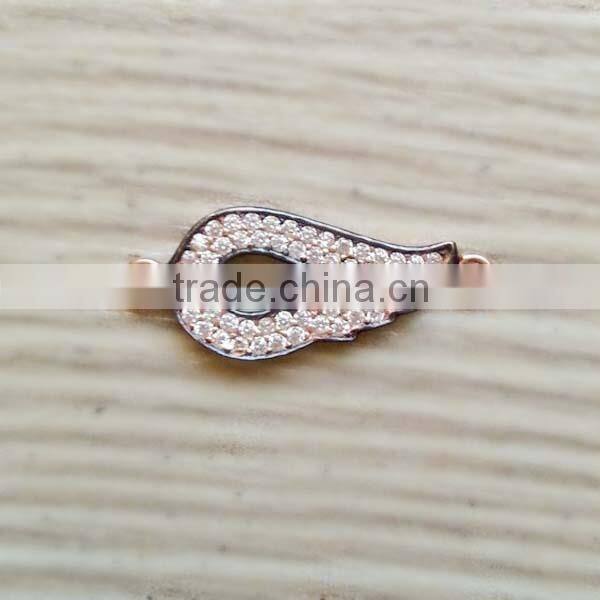 Rose gold accessories paved zircon circle cz rose gold connector charm