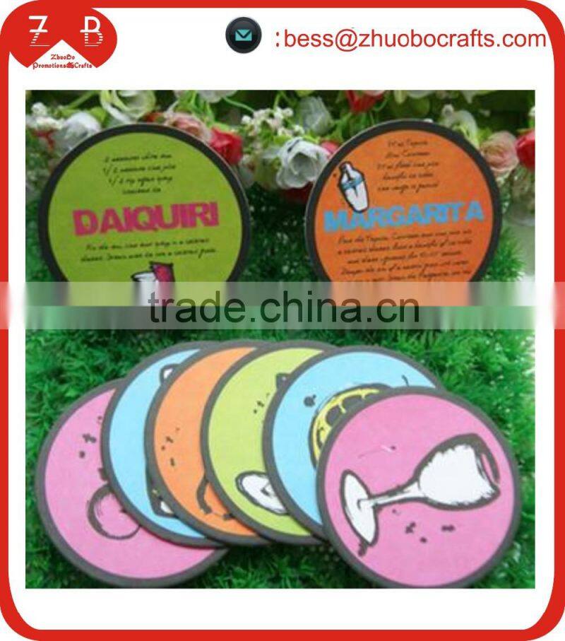 Customsized waterproofing cork coaster bibulous wooden coasters