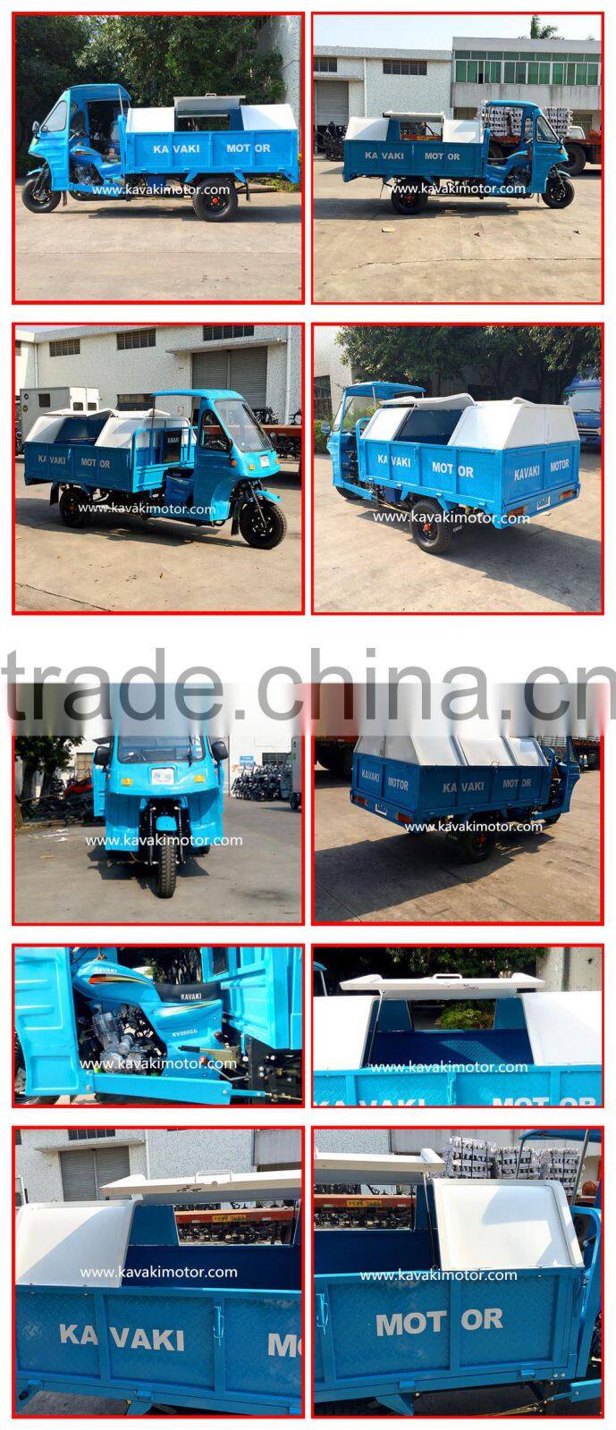 Three Wheel Mobility Garbage Tricycle For Trash Rubbish Litter Collection