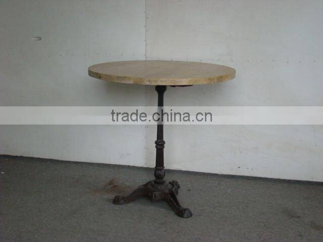 Vintage wood coffee table/cafe table with metal legs