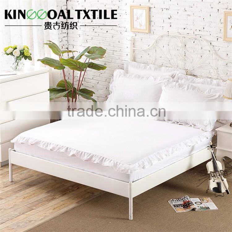 Pink 100% Bamboo Fitted Sheet 300TC/400TC With Lace Decoration