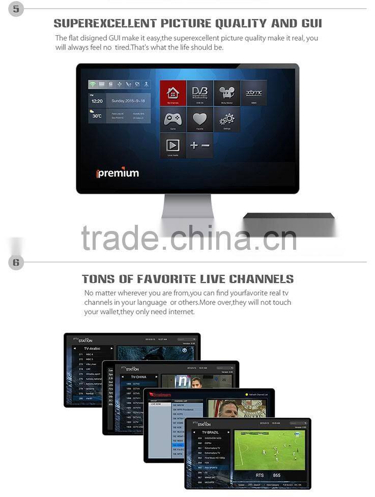 2016 Strongest Android ULIVE+ ipremium i9stc free Arabic,Russia,Turkey IPTV+DVB-S2+DVB-T2/DVB-C ipremium