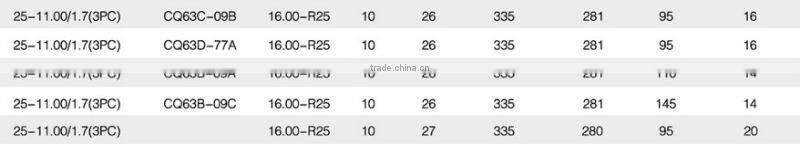 25-11/1.7 Earthmover Steel Rim wheel