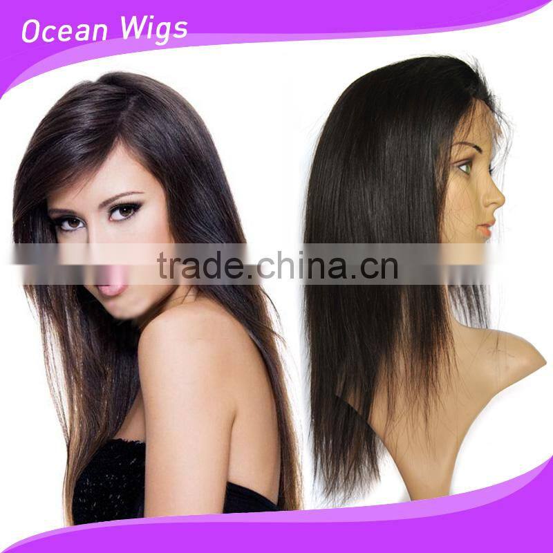 Unproceesed brazilian human hair full lace wig curly Full cuticle human hair wig