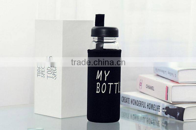 BPA Free Glass Shaker Water Bottle Sports 500ML Portable Clear My Bottle Sport Glass Fruit Juice Water Cup Travel Bottle