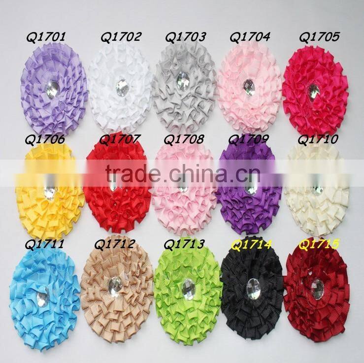 Artifical Lace Fabric Ballerina Flower With Rhinestones For Headband