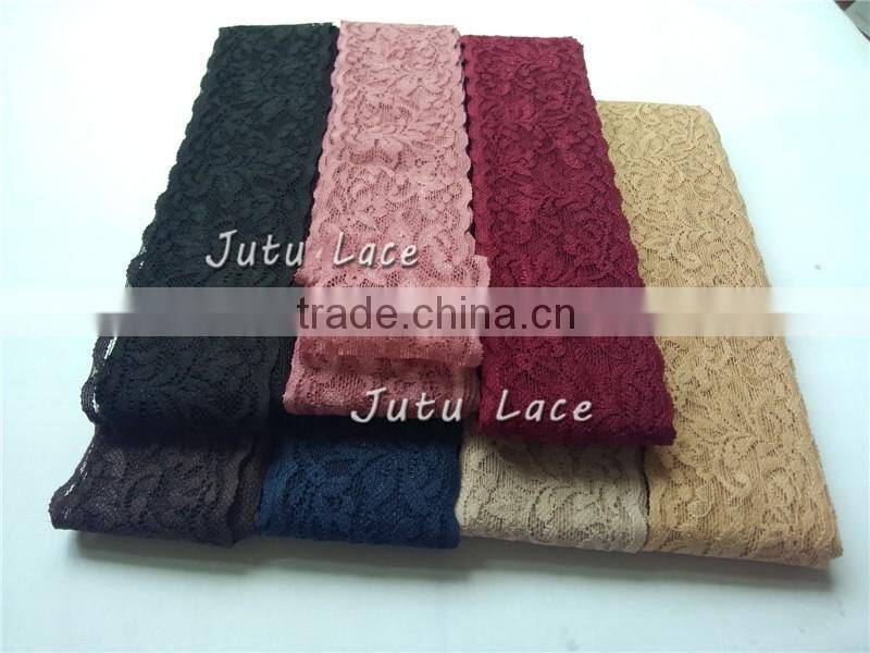 New fancy 2" width decorative stretch lace elastic trim cheap price wholesale for headband hair accessory