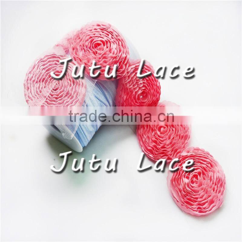 2016 Baby girl hair accessories/headband flower for kids, handmade chiffon flower