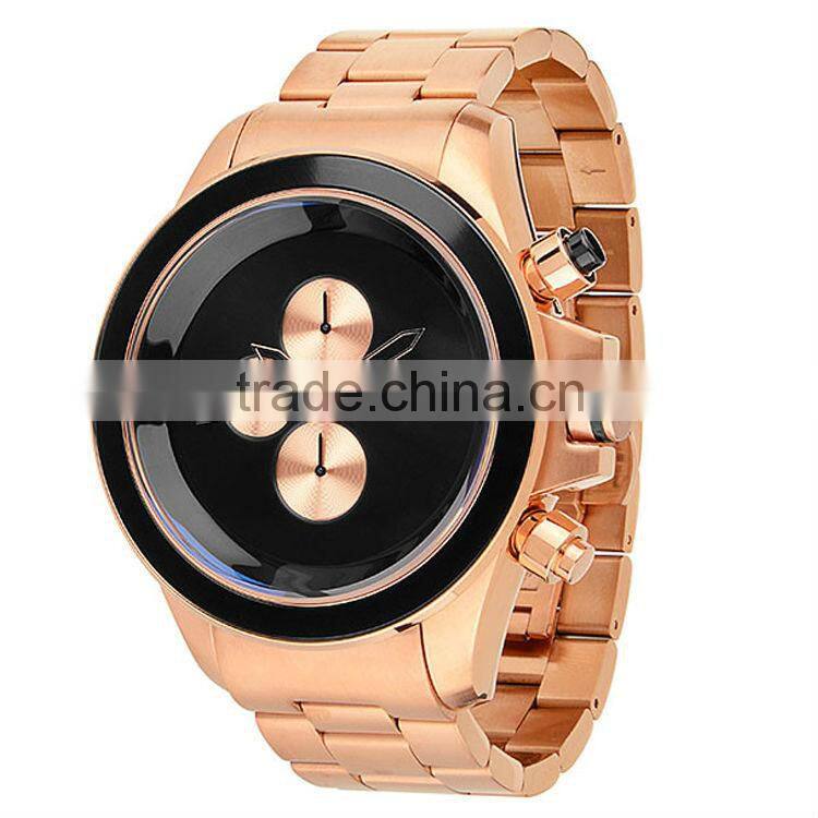 trandy fancy black bezel coating PVD rose gold luxury polished Watches