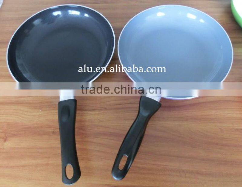 Aluminum Nonstick Pressed/ Forged Blue Ceramic Coating Fry Pan Pizza Pan Egg Pan Round Crepe Pan