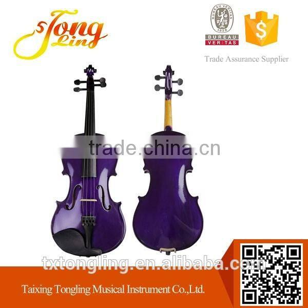 (TL001-1A) Colorful Violins With Cases OEM Purple Colored Violins