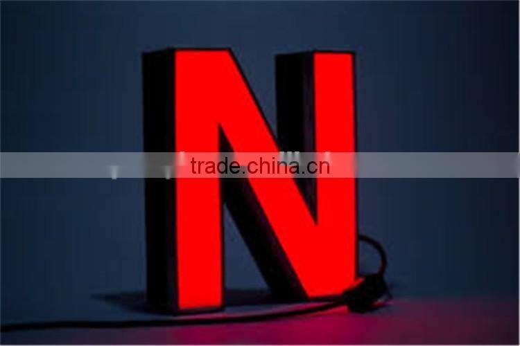 Galvanized sheet acrylic front lit sign advertising letter