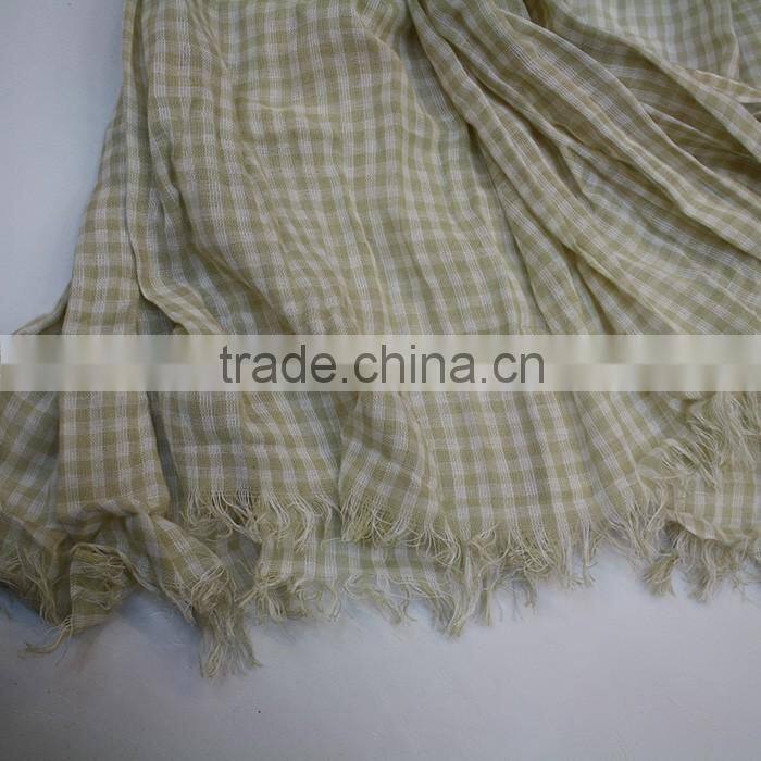 high quality plaid scarf 100% cotton woman scarf