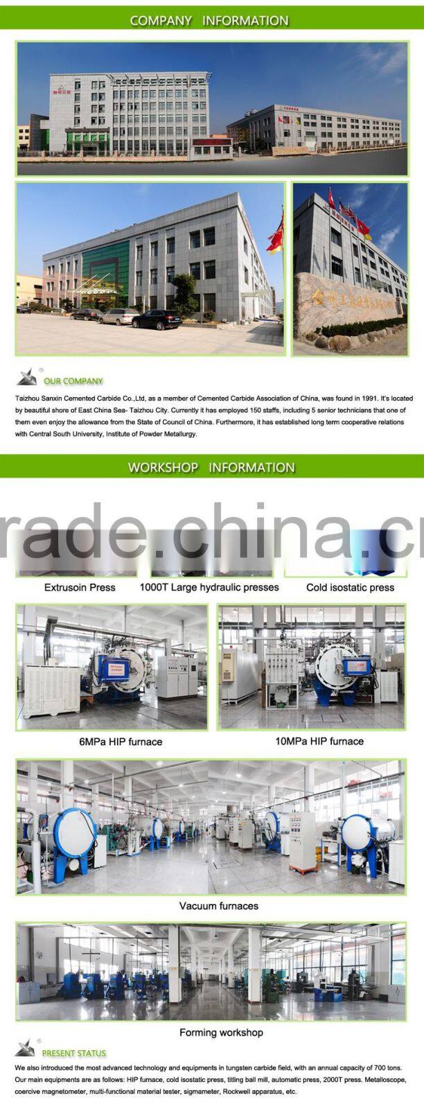 tungsten carbide inserts for jaw tools in machine