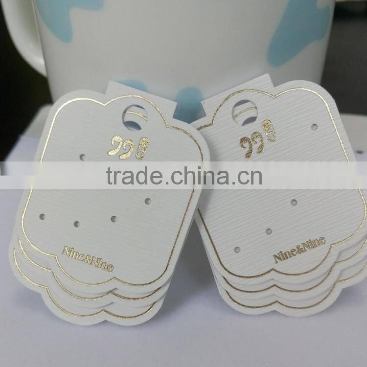 White PVC Earring Display Hang Cards Flocked Jewelry Hangtag