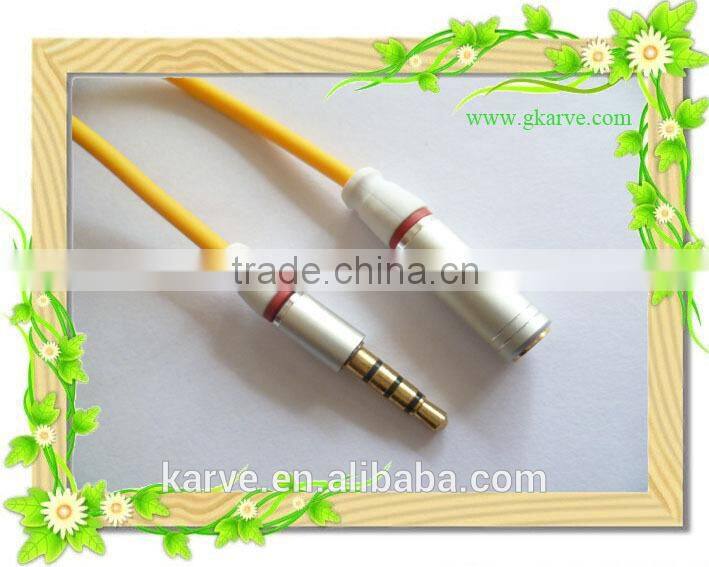 4 grade DC3.5 metal TPE fashional m-f extension audio cable with multicolors