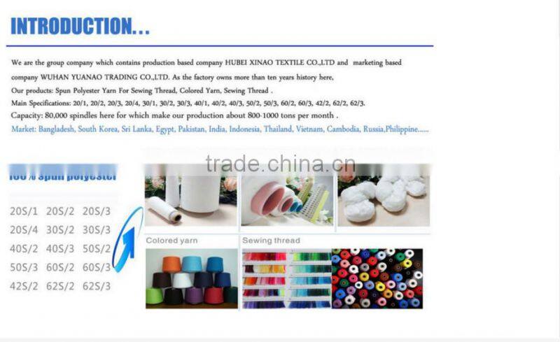 100% spun polyester sewing thread 50/2