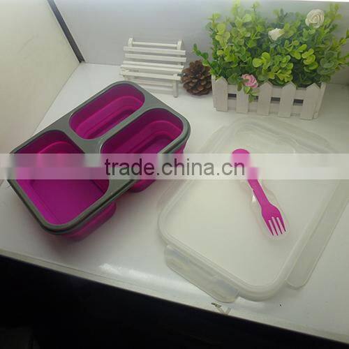 2014 hot sale silicone picnic box silicone lunch box silicone portable meal box