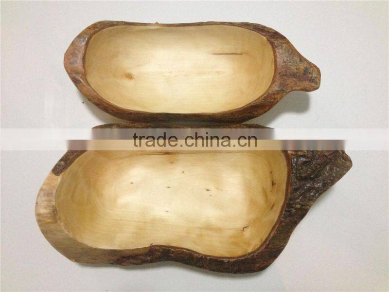 2016 New Products pear shape Natural Wooden Fruits and Nuts Serving Plate