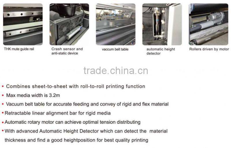 Hybrid uv printer, poster printer, digital printing machine 3.2M