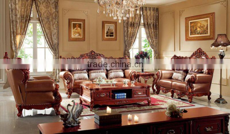 2015 Hot Sale Classic Brown PU Leather 1+2+3 Seater Sofa GZH8862#