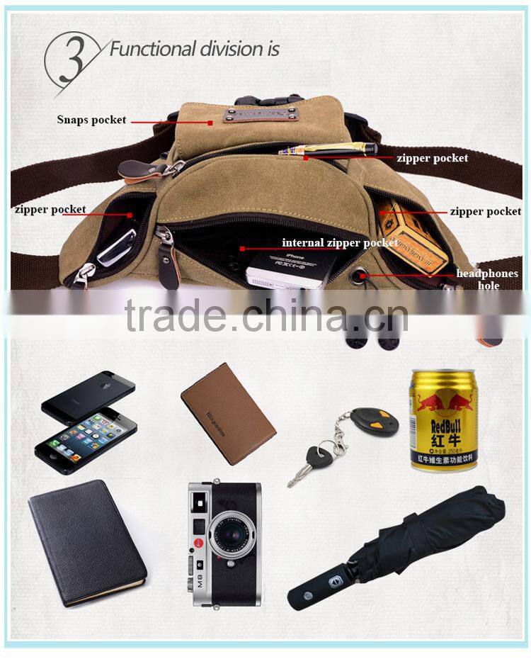 best sale factory price canvas waist bag