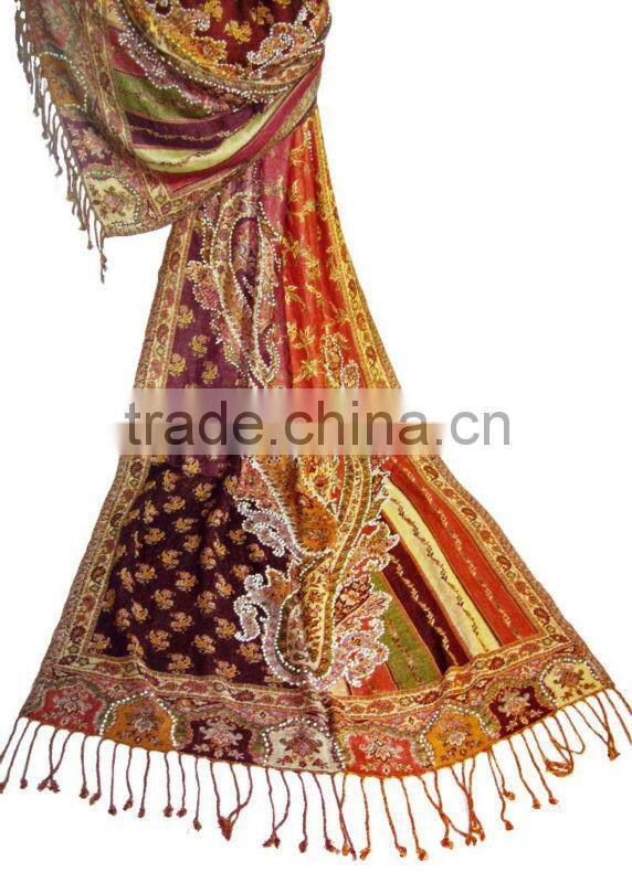 Hand Beaded Viscose Shawls