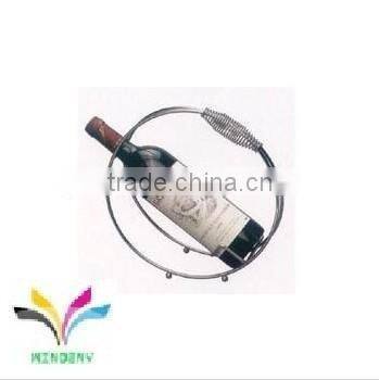 new design round style single wine bottle holder metal with handle