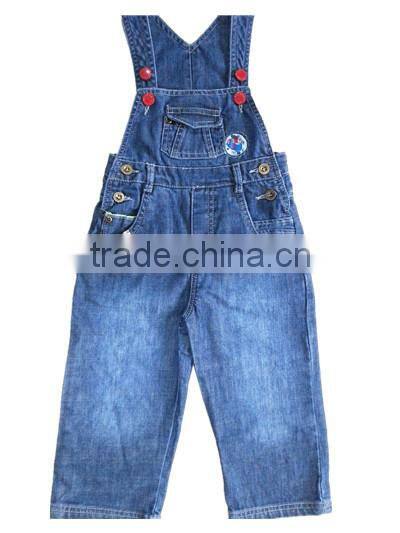 Baby Denim Jeans soft washed baby pants boys jeans with suspenders