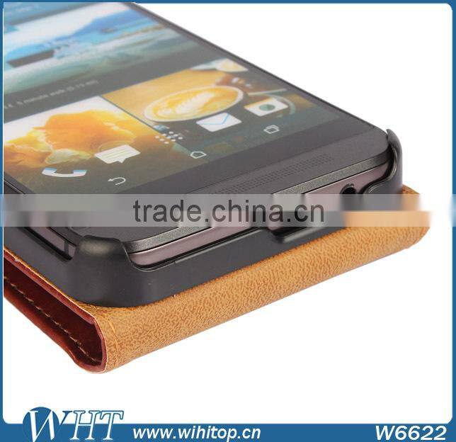 New Arrival Cell Phone Case Vertical Flip Cover for HTC One M9 Leather Case