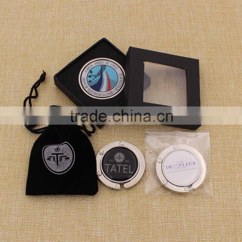 Custom Logo Metal Purse Hanger /Bag Hanger/Table Top Bag Hanger For Ladies